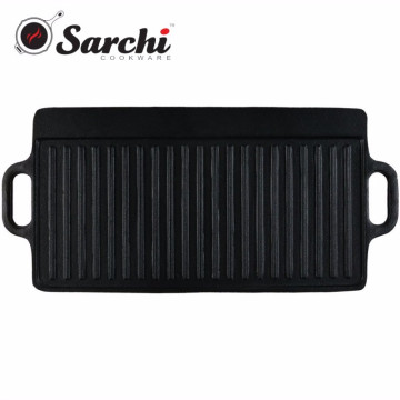 Rectangular Pre seasoned Reversible Cast Iron Grill Griddle